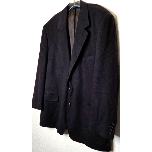 Vintage Joseph & Lyman 100% Cashmere Blazer 46R Black Sport Coat Winter Jacket - Picture 2 of 13